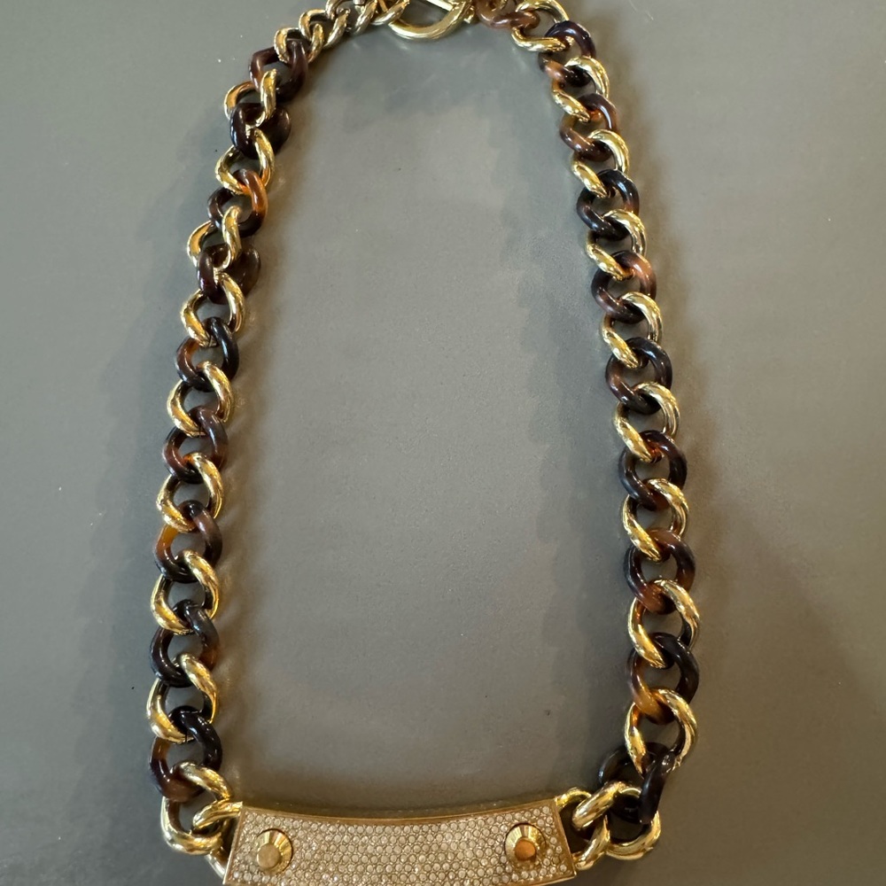 Gold and Brown Chain Necklace